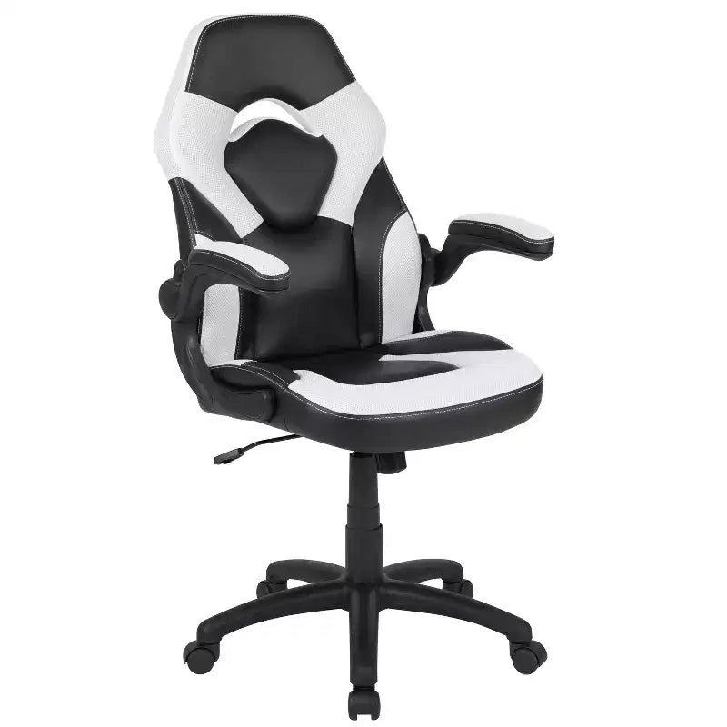 Chaise de bureau de jeu X10 Racing Fauteuil ergonomique réglable pour ordinateur PC avec accoudoirs relevables