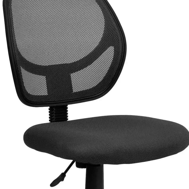 Fauteuil de bureau pivotant à dossier bas en maille avec dossier carré incurvé