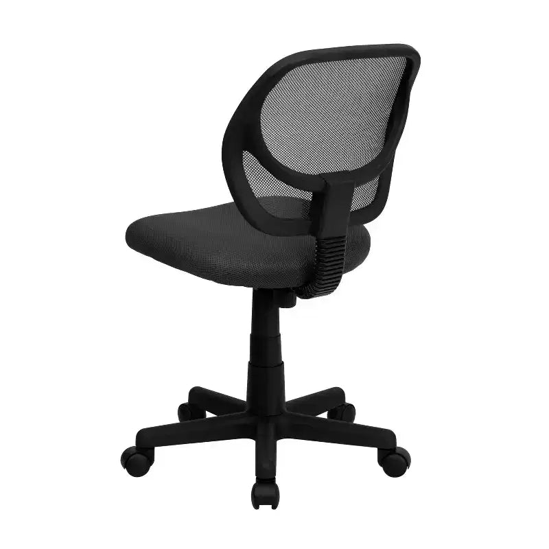 Fauteuil de bureau pivotant à dossier bas en maille avec dossier carré incurvé