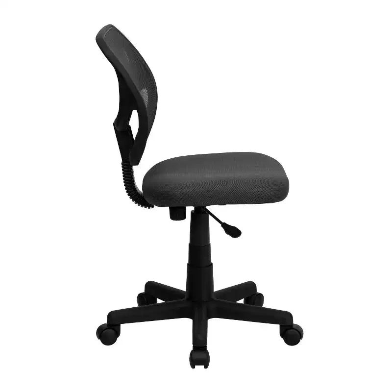 Fauteuil de bureau pivotant à dossier bas en maille avec dossier carré incurvé