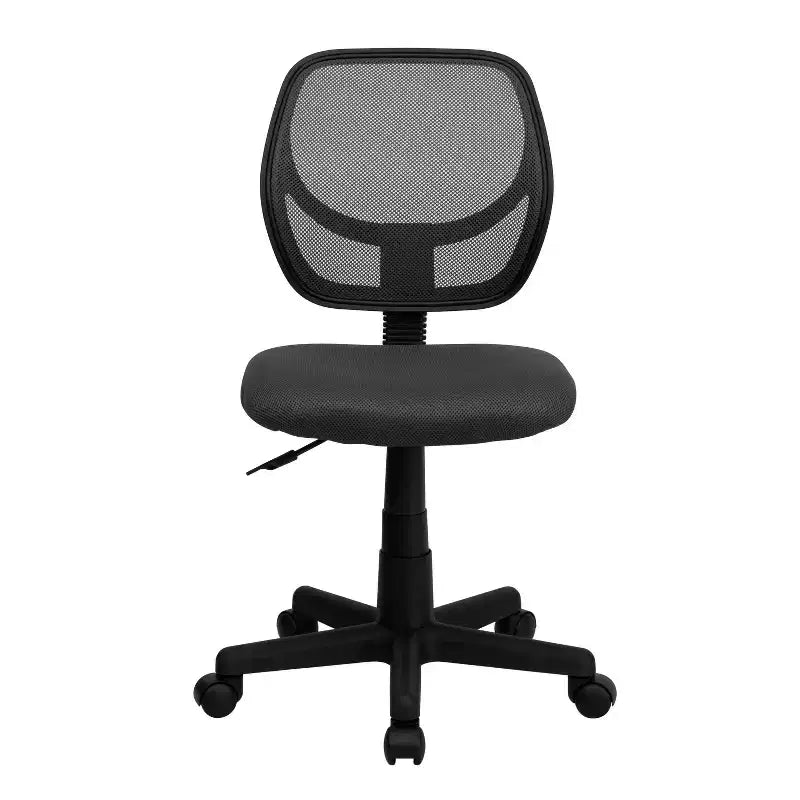 Fauteuil de bureau pivotant à dossier bas en maille avec dossier carré incurvé