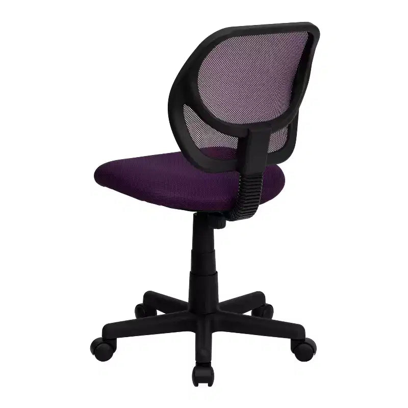 Fauteuil de bureau pivotant à dossier bas en maille avec dossier carré incurvé