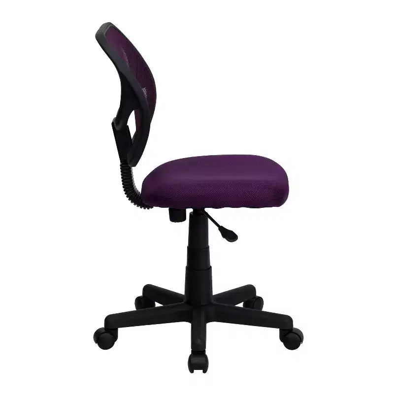 Fauteuil de bureau pivotant à dossier bas en maille avec dossier carré incurvé