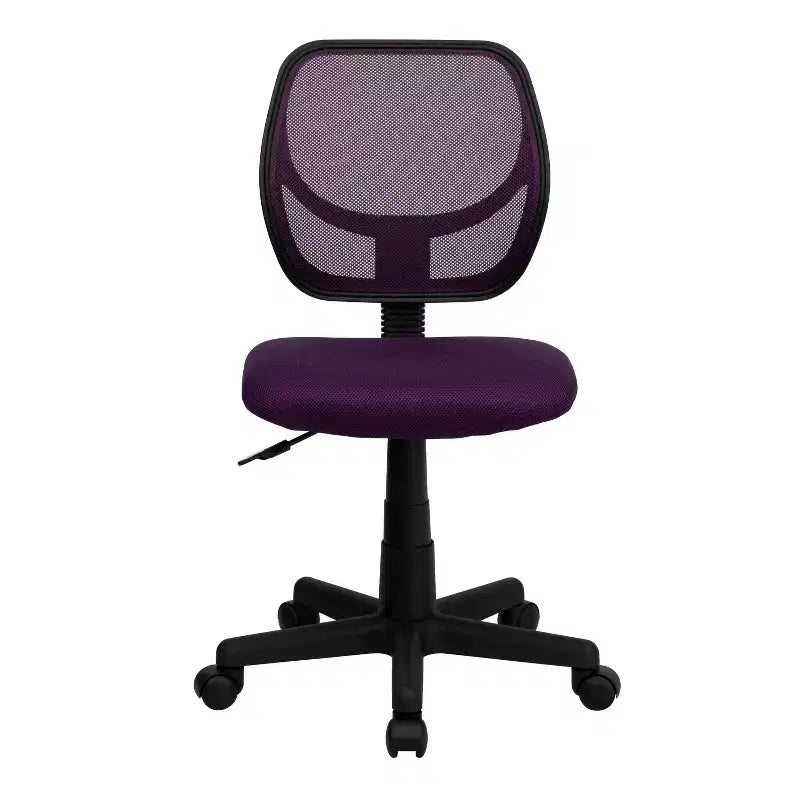 Fauteuil de bureau pivotant à dossier bas en maille avec dossier carré incurvé