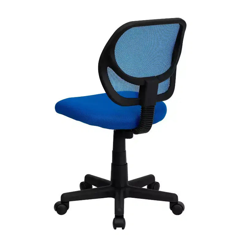 Fauteuil de bureau pivotant à dossier bas en maille avec dossier carré incurvé
