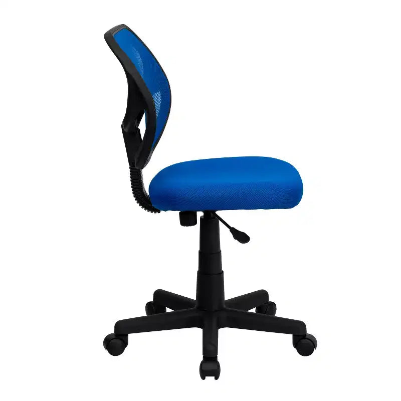 Fauteuil de bureau pivotant à dossier bas en maille avec dossier carré incurvé