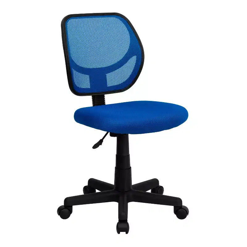 Fauteuil de bureau pivotant à dossier bas en maille avec dossier carré incurvé