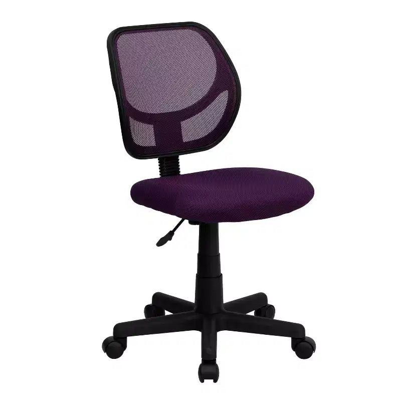 Fauteuil de bureau pivotant à dossier bas en maille avec dossier carré incurvé