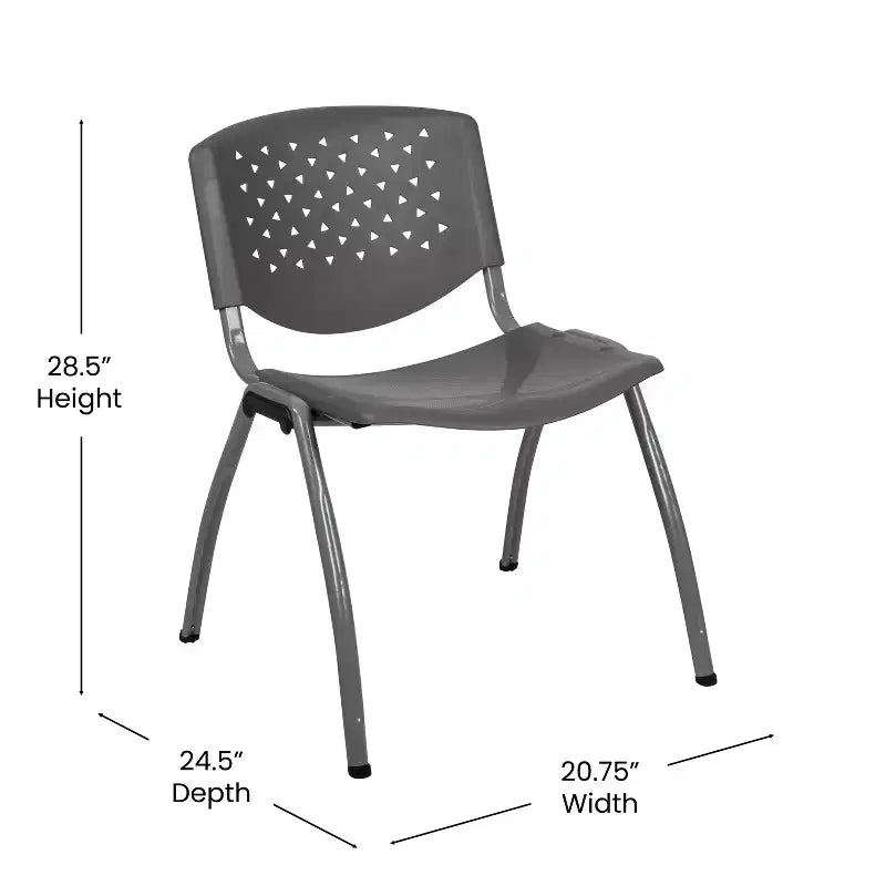 Chaise empilable en plastique de la série 880 avec cadre thermolaqué et capacité de 400 kg