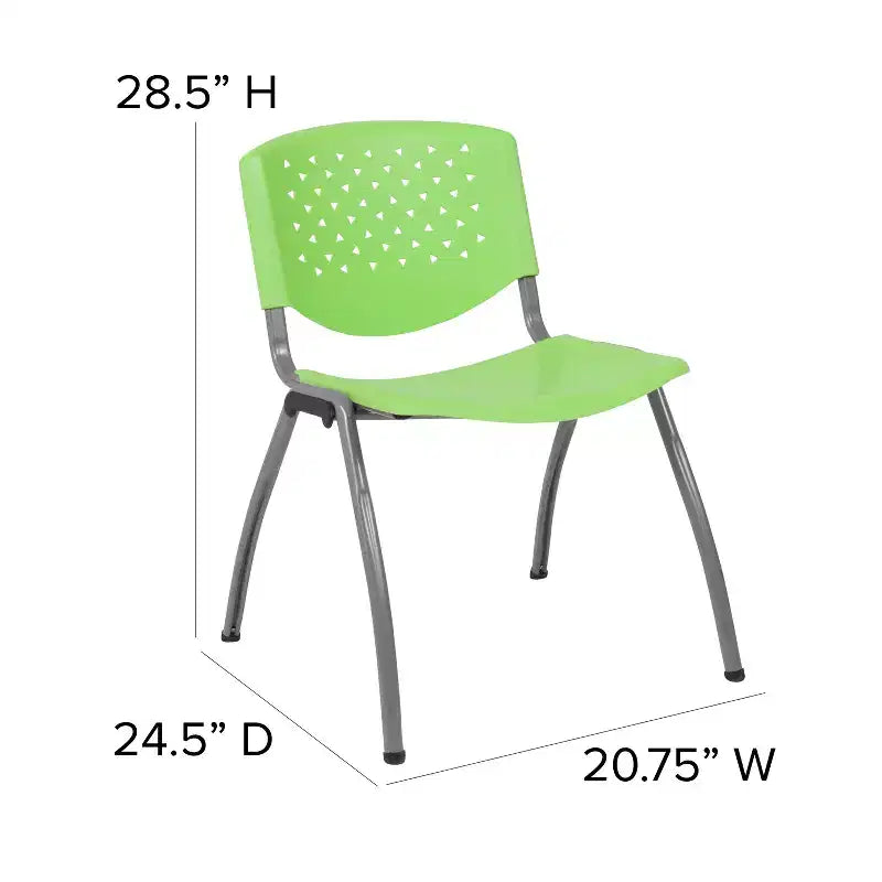 Chaise empilable en plastique de la série 880 avec cadre thermolaqué et capacité de 400 kg