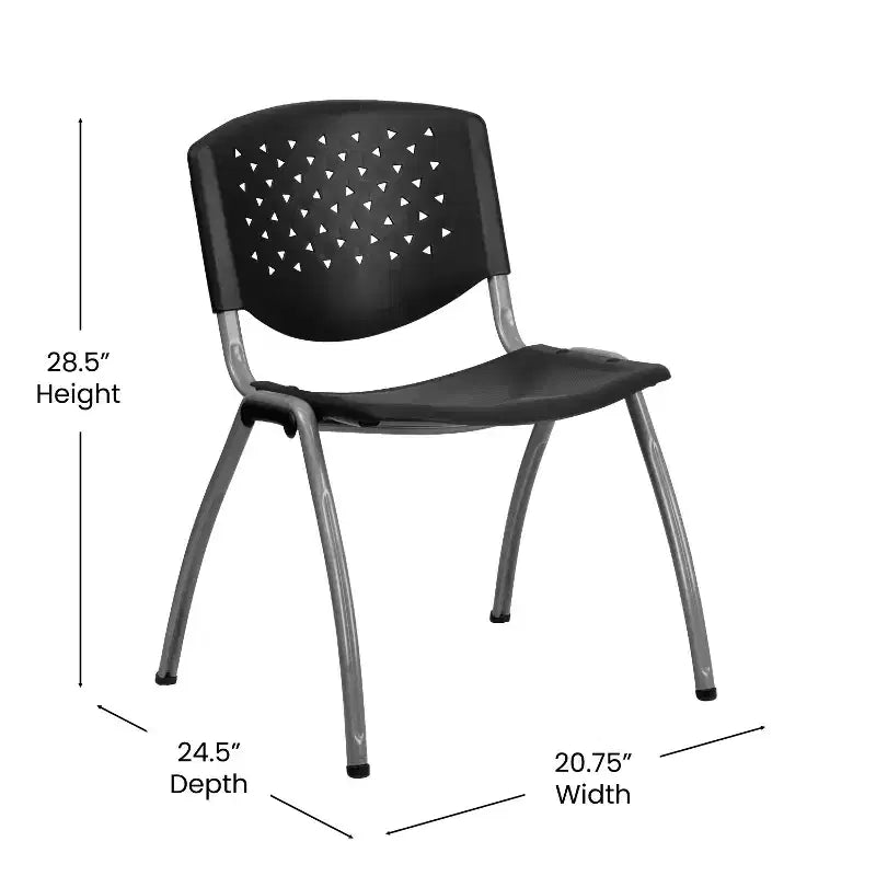 Chaise empilable en plastique de la série 880 avec cadre thermolaqué et capacité de 400 kg