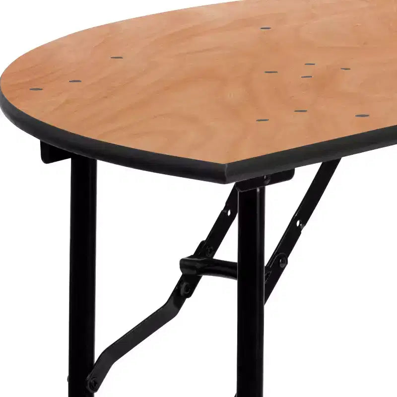 Table de banquet pliante en bois demi-ronde de 4 pieds pour événements et traiteur