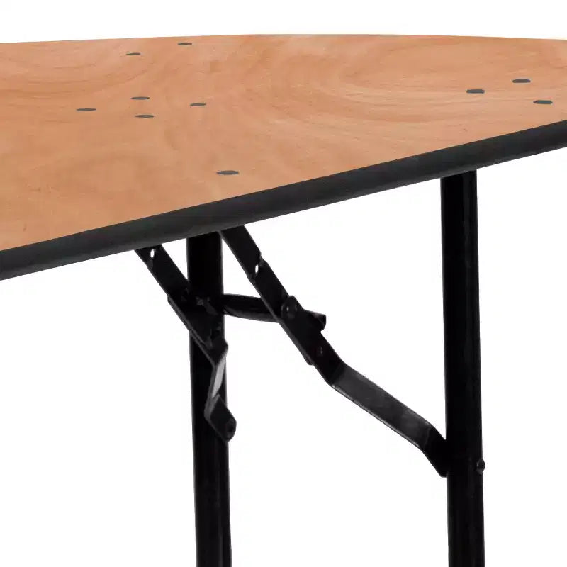 Table de banquet pliante en bois demi-ronde de 4 pieds pour événements et traiteur