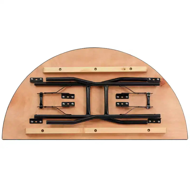 Table de banquet pliante en bois demi-ronde de 4 pieds pour événements et traiteur