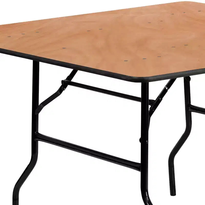 Table de réception pliante carrée en bois de 1,2 m pour événements et traiteur