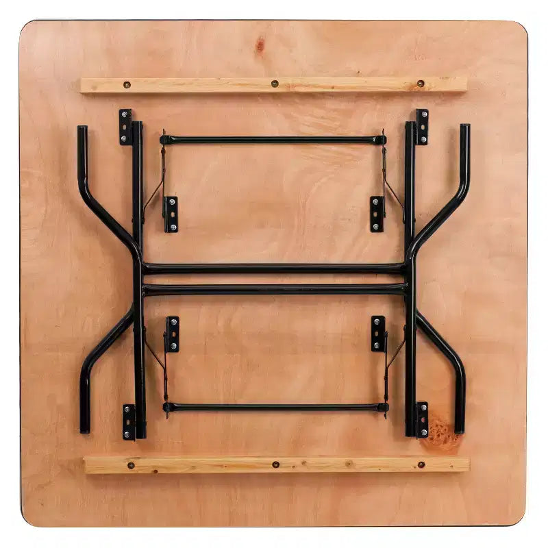 Table de réception pliante carrée en bois de 1,2 m pour événements et traiteur