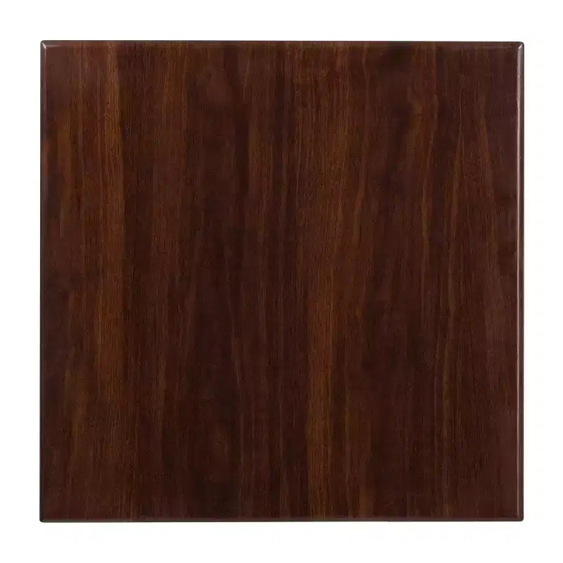 Plateau de table carré en résine ultra brillante de 24 po avec rebord de 2 po d'épaisseur