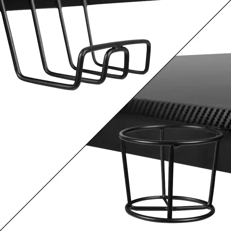 Bureau de Gamer 45,25 x 29 Table d'ordinateur Poste de travail pour joueur avec support de casque et 2 trous de gestion des câbles