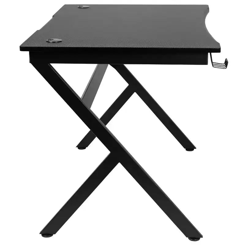 Bureau de Gamer 45,25 x 29 Table d'ordinateur Poste de travail pour joueur avec support de casque et 2 trous de gestion des câbles