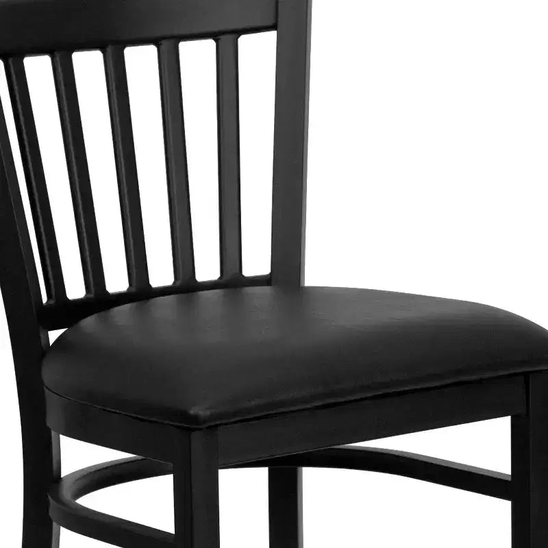 Tabouret de bar/restaurant en métal noir avec dossier vertical