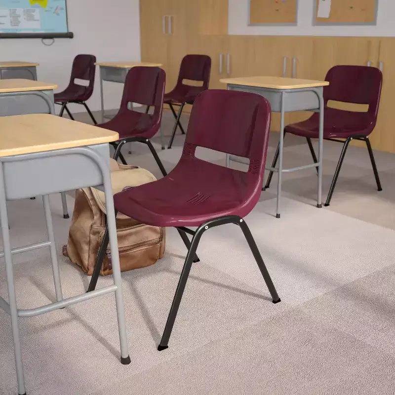 Chaise de salle de classe empilable ergonomique avec coque pour étudiant, chaise d'appoint de bureau
