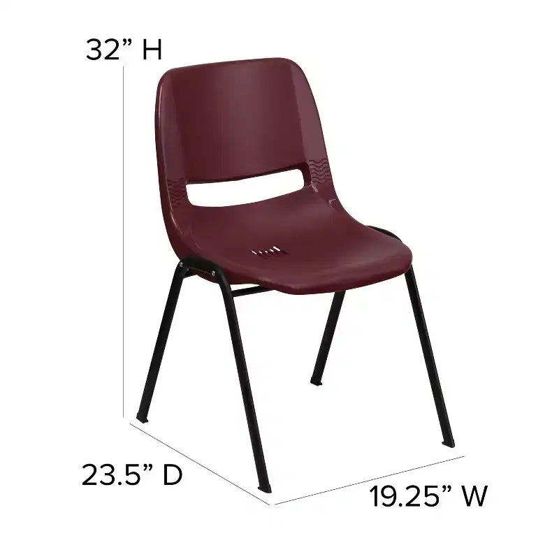 Chaise de salle de classe empilable ergonomique avec coque pour étudiant, chaise d'appoint de bureau