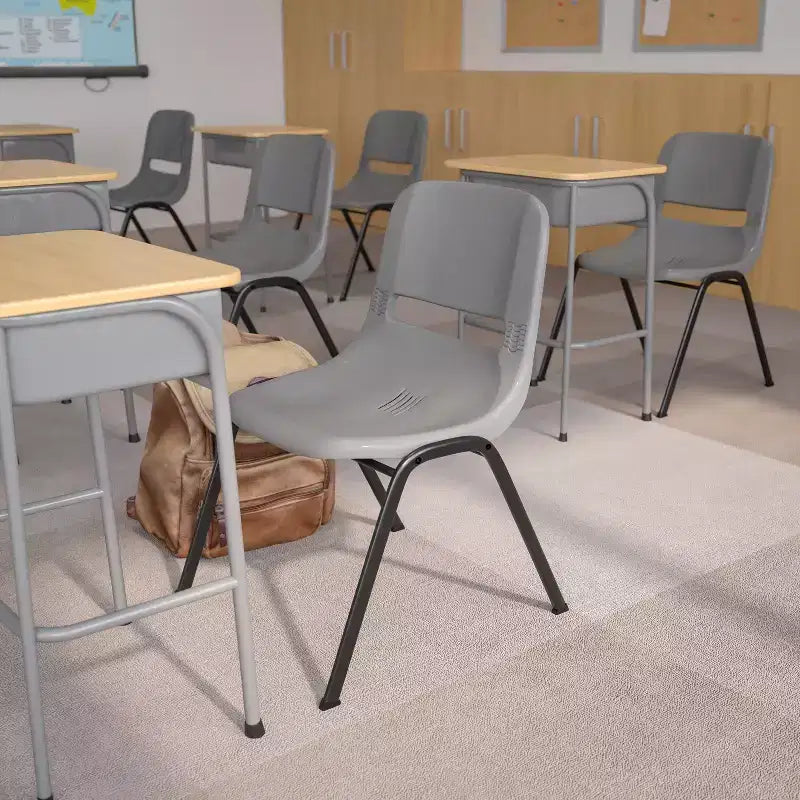 Chaise de salle de classe empilable ergonomique avec coque pour étudiant, chaise d'appoint de bureau