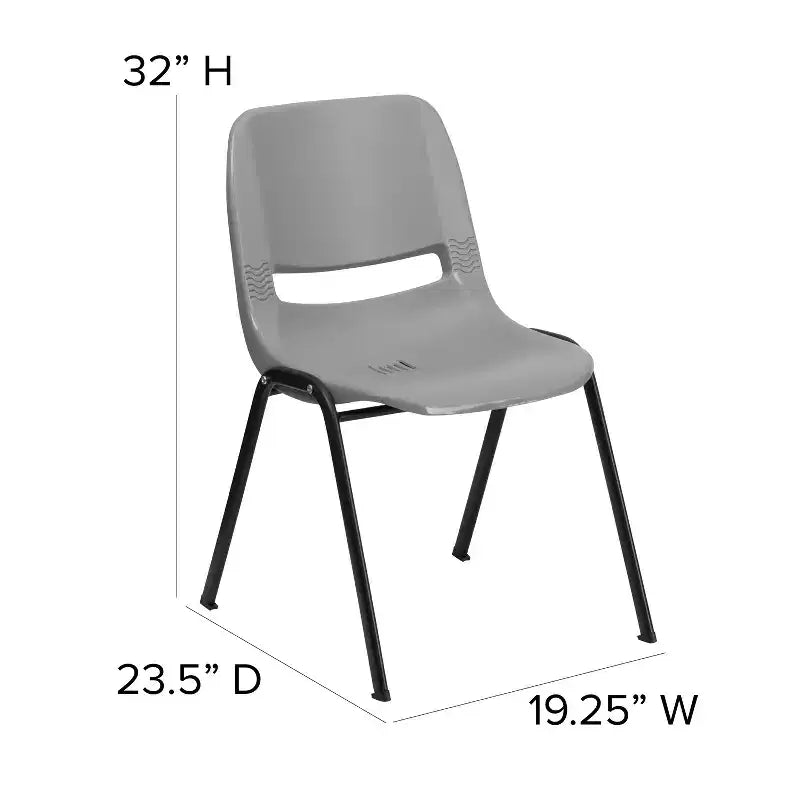 Chaise de salle de classe empilable ergonomique avec coque pour étudiant, chaise d'appoint de bureau