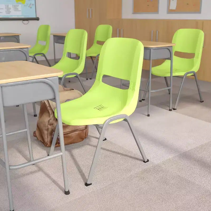 Chaise de salle de classe empilable ergonomique avec coque pour étudiant, chaise d'appoint de bureau