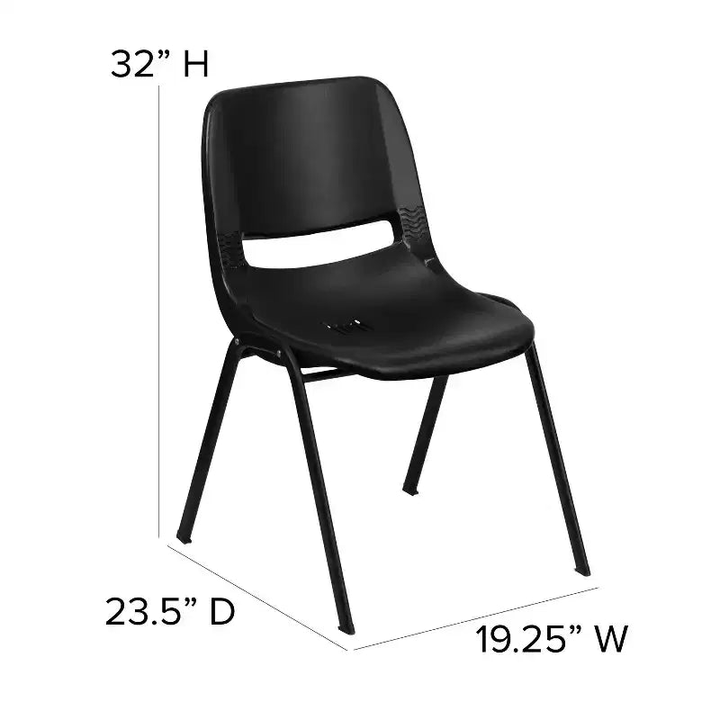 Chaise de salle de classe empilable ergonomique avec coque pour étudiant, chaise d'appoint de bureau