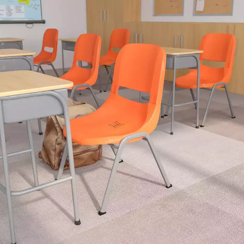 Chaise de salle de classe empilable ergonomique avec coque pour étudiant, chaise d'appoint de bureau