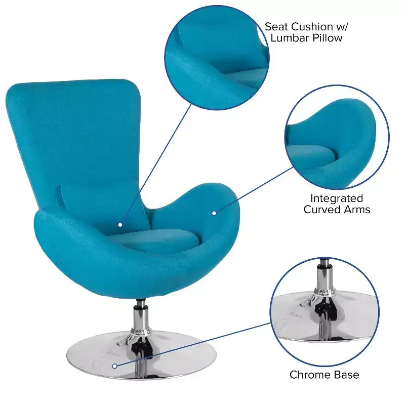 Fauteuil de réception pivotant avec coussin de dossier