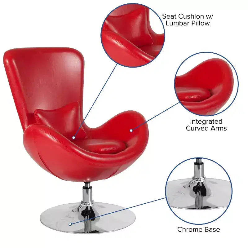 Fauteuil de réception pivotant avec coussin de dossier
