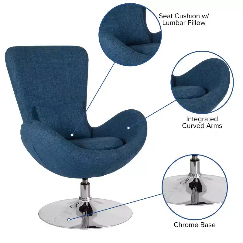 Fauteuil de réception pivotant avec coussin de dossier