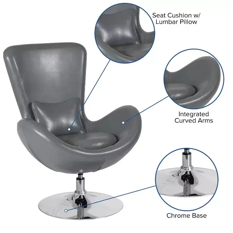 Fauteuil de réception pivotant avec coussin de dossier