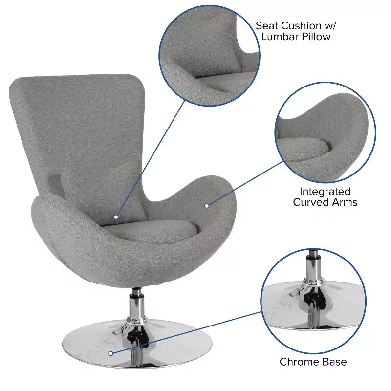 Fauteuil de réception pivotant avec coussin de dossier