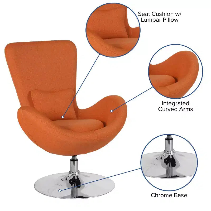 Fauteuil de réception pivotant avec coussin de dossier