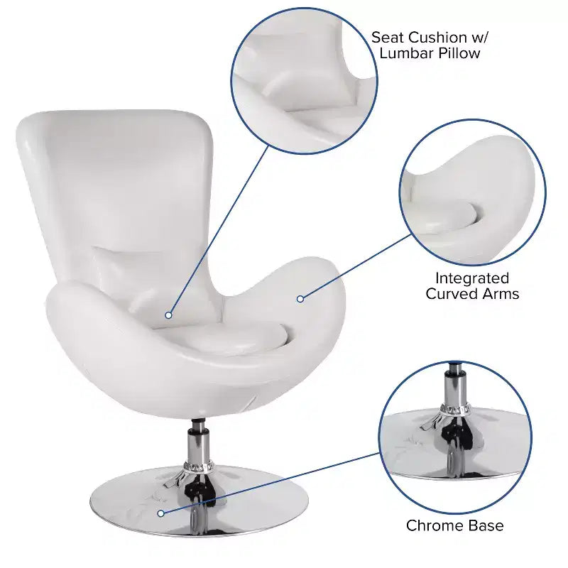 Fauteuil de réception pivotant avec coussin de dossier