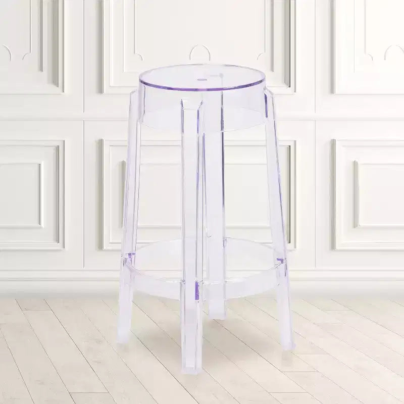 Tabouret de comptoir transparent de 25,75 po H