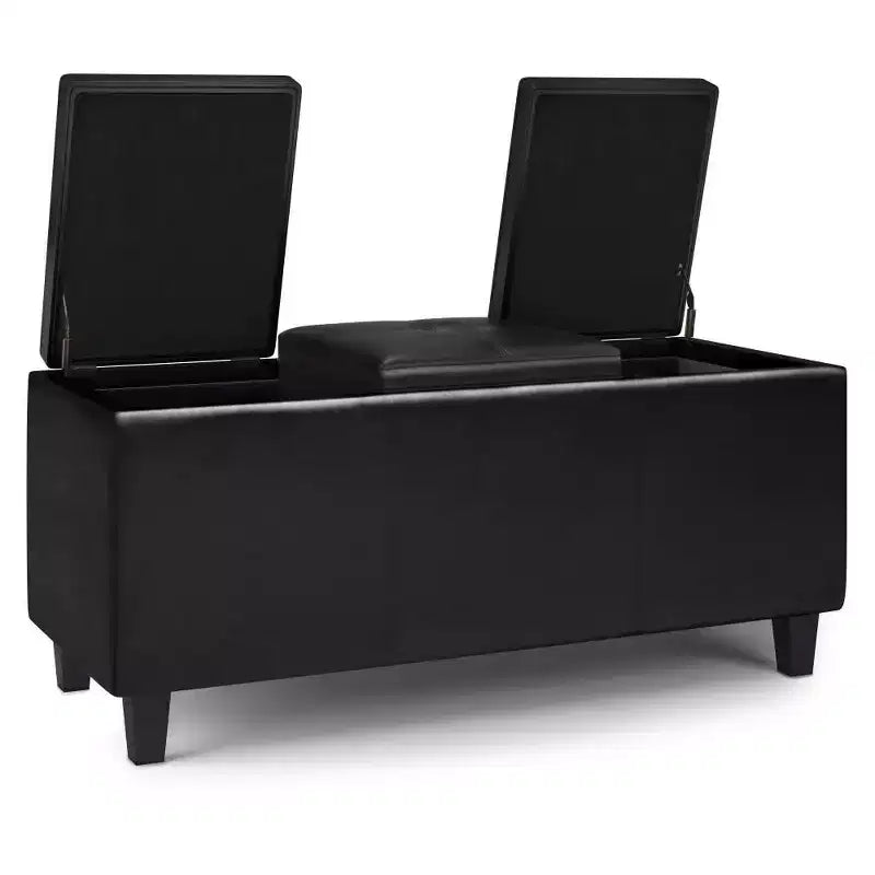 Banc de rangement ottoman avec couvercles relevables