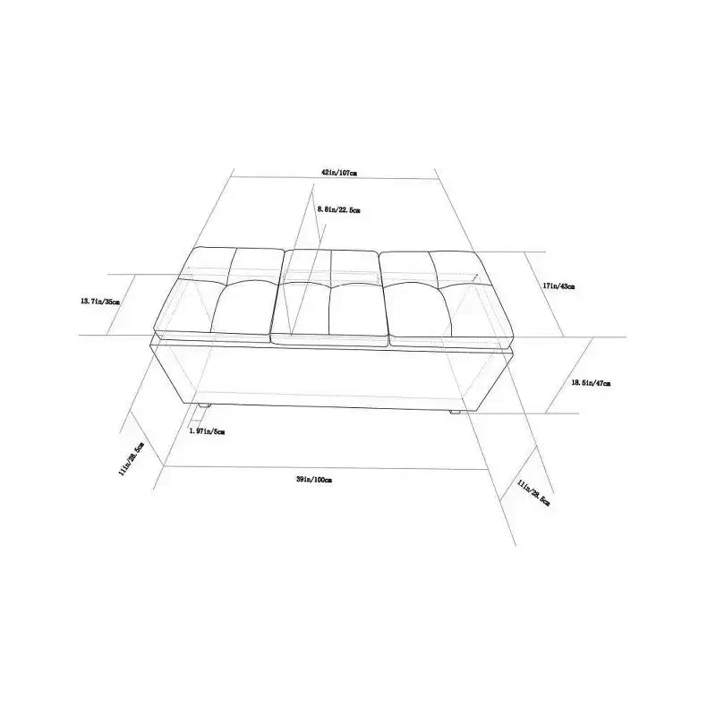 Banc de rangement ottoman avec couvercles relevables
