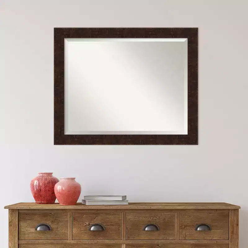 Miroir mural de salle de bain à cadre fin bronze