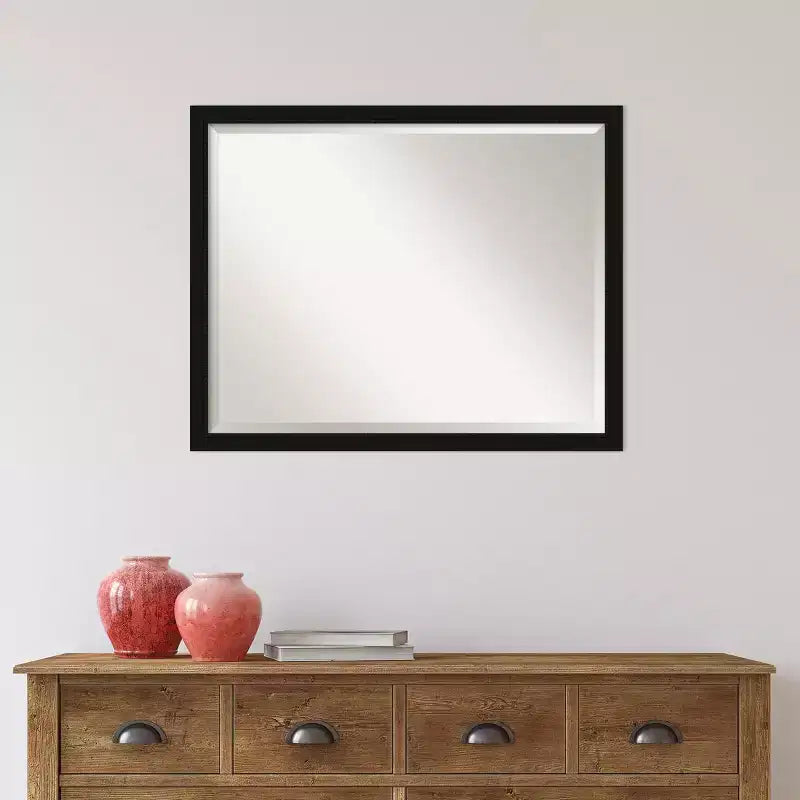 Miroir mural de salle de bain à cadre fin noir