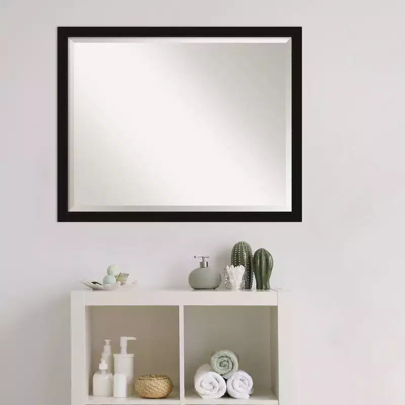 Miroir mural de salle de bain à cadre fin noir