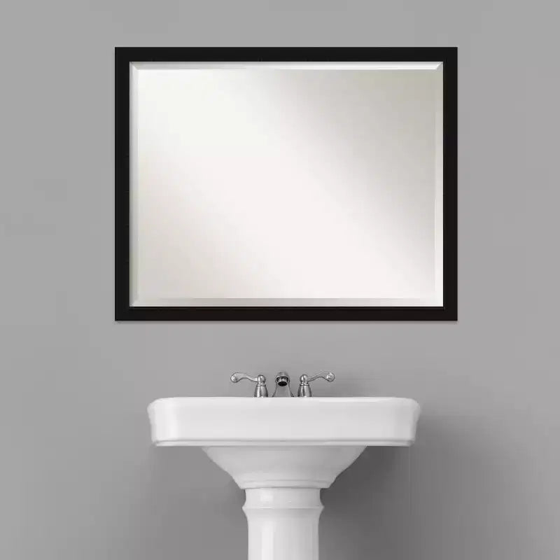 Miroir mural de salle de bain à cadre fin noir